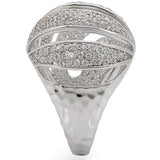 Alamode Rhodium Brass Ring with AAA Grade CZ in Clear - Alamode - Flyclothing LLC
