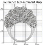 Alamode Rhodium Brass Ring with AAA Grade CZ in Clear - Alamode - Flyclothing LLC
