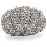 Alamode Rhodium Brass Ring with AAA Grade CZ in Clear - Alamode - Flyclothing LLC