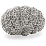 Alamode Rhodium Brass Ring with AAA Grade CZ in Clear - Alamode