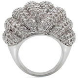 Alamode Rhodium Brass Ring with AAA Grade CZ in Clear - Alamode