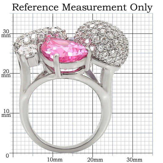 Alamode Rhodium Brass Ring with AAA Grade CZ in Multi Color - Alamode - Flyclothing LLC