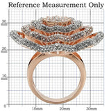 Alamode Rose Gold + Rhodium Brass Ring with Top Grade Crystal in Clear - Alamode - Flyclothing LLC