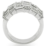Alamode Rhodium Brass Ring with AAA Grade CZ in Clear - Alamode - Flyclothing LLC