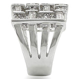 Alamode Rhodium Brass Ring with AAA Grade CZ in Clear - Alamode - Flyclothing LLC