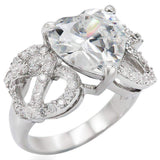 Alamode Rhodium Brass Ring with AAA Grade CZ in Clear - Alamode - Flyclothing LLC