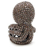 Alamode Ruthenium Brass Ring with AAA Grade CZ in Multi Color - Alamode - Flyclothing LLC
