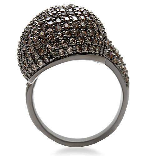 Alamode Ruthenium Brass Ring with AAA Grade CZ in Multi Color - Alamode - Flyclothing LLC