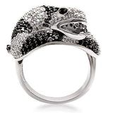 Alamode Rhodium + Ruthenium Brass Ring with AAA Grade CZ in Black Diamond - Alamode - Flyclothing LLC