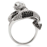 Alamode Rhodium + Ruthenium Brass Ring with AAA Grade CZ in Black Diamond - Alamode - Flyclothing LLC