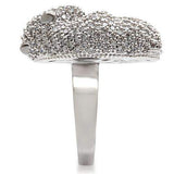 Alamode Rhodium + Ruthenium Brass Ring with AAA Grade CZ in Black Diamond - Alamode - Flyclothing LLC