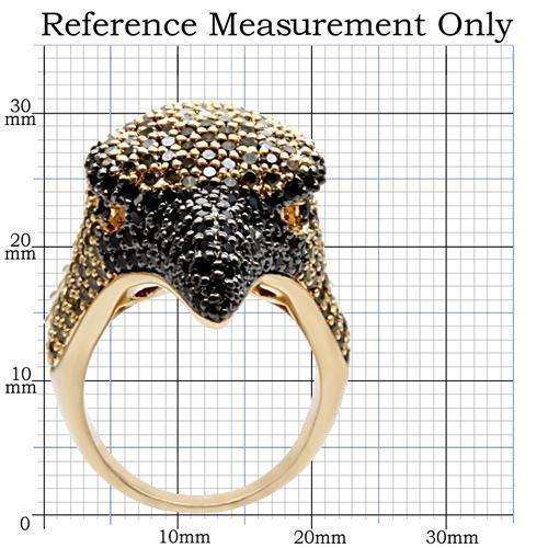 Alamode Gold+Ruthenium Brass Ring with AAA Grade CZ in Multi Color - Alamode - Flyclothing LLC