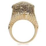 Alamode Gold+Ruthenium Brass Ring with AAA Grade CZ in Multi Color - Alamode - Flyclothing LLC