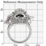 Alamode Rhodium Brass Ring with AAA Grade CZ in Multi Color - Alamode - Flyclothing LLC