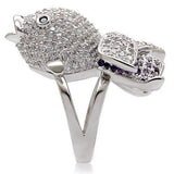 Alamode Rhodium Brass Ring with AAA Grade CZ in Multi Color - Alamode - Flyclothing LLC
