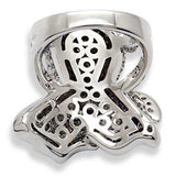 Alamode Rhodium Brass Ring with AAA Grade CZ in Multi Color - Alamode - Flyclothing LLC