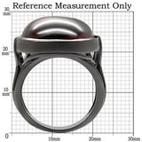 Alamode Ruthenium Brass Ring with AAA Grade CZ in Garnet - Alamode - Flyclothing LLC