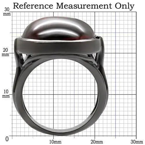 Alamode Ruthenium Brass Ring with AAA Grade CZ in Garnet - Alamode - Flyclothing LLC