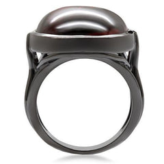 Alamode Ruthenium Brass Ring with AAA Grade CZ in Garnet - Flyclothing LLC