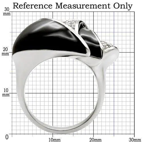 Alamode Rhodium Brass Ring with AAA Grade CZ in Clear - Alamode - Flyclothing LLC