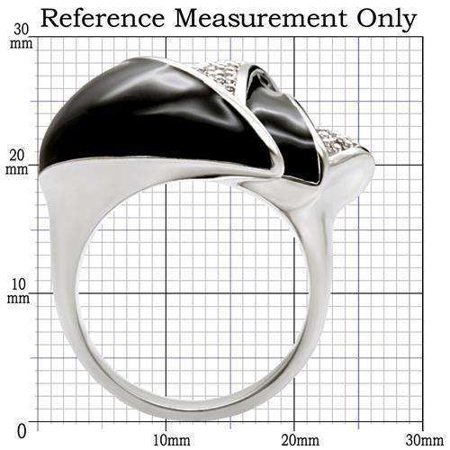 Alamode Rhodium Brass Ring with AAA Grade CZ in Clear - Alamode - Flyclothing LLC