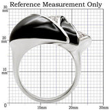 Alamode Rhodium Brass Ring with AAA Grade CZ in Clear - Alamode