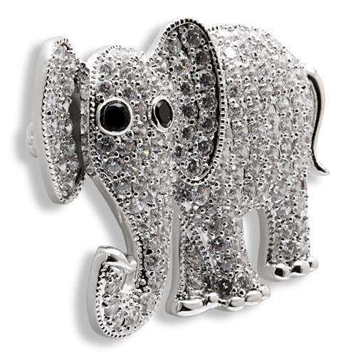 Alamode Imitation Rhodium Brass Brooches with AAA Grade CZ in Black Diamond - Alamode - Flyclothing LLC