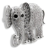 Alamode Imitation Rhodium Brass Brooches with AAA Grade CZ in Black Diamond - Alamode