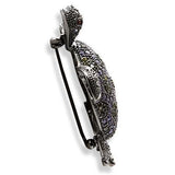 Alamode Ruthenium Brass Brooches with AAA Grade CZ in Multi Color - Alamode