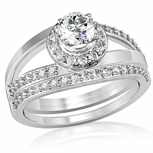 Alamode Rhodium Brass Ring with AAA Grade CZ in Clear - Alamode - Flyclothing LLC