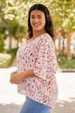 Plus Size Printed V-Neck Blouse - Trendsi - Flyclothing LLC