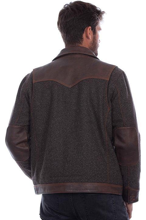 Scully Leather 100% Leather Vintage Brown Men's Button Up Jacket - Scully Leather