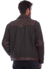 Scully Leather 100% Leather Vintage Brown Men's Button Up Jacket - Flyclothing LLC