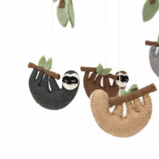 Hand Crafted Felt Sloth Mobile - Global Groove Direct