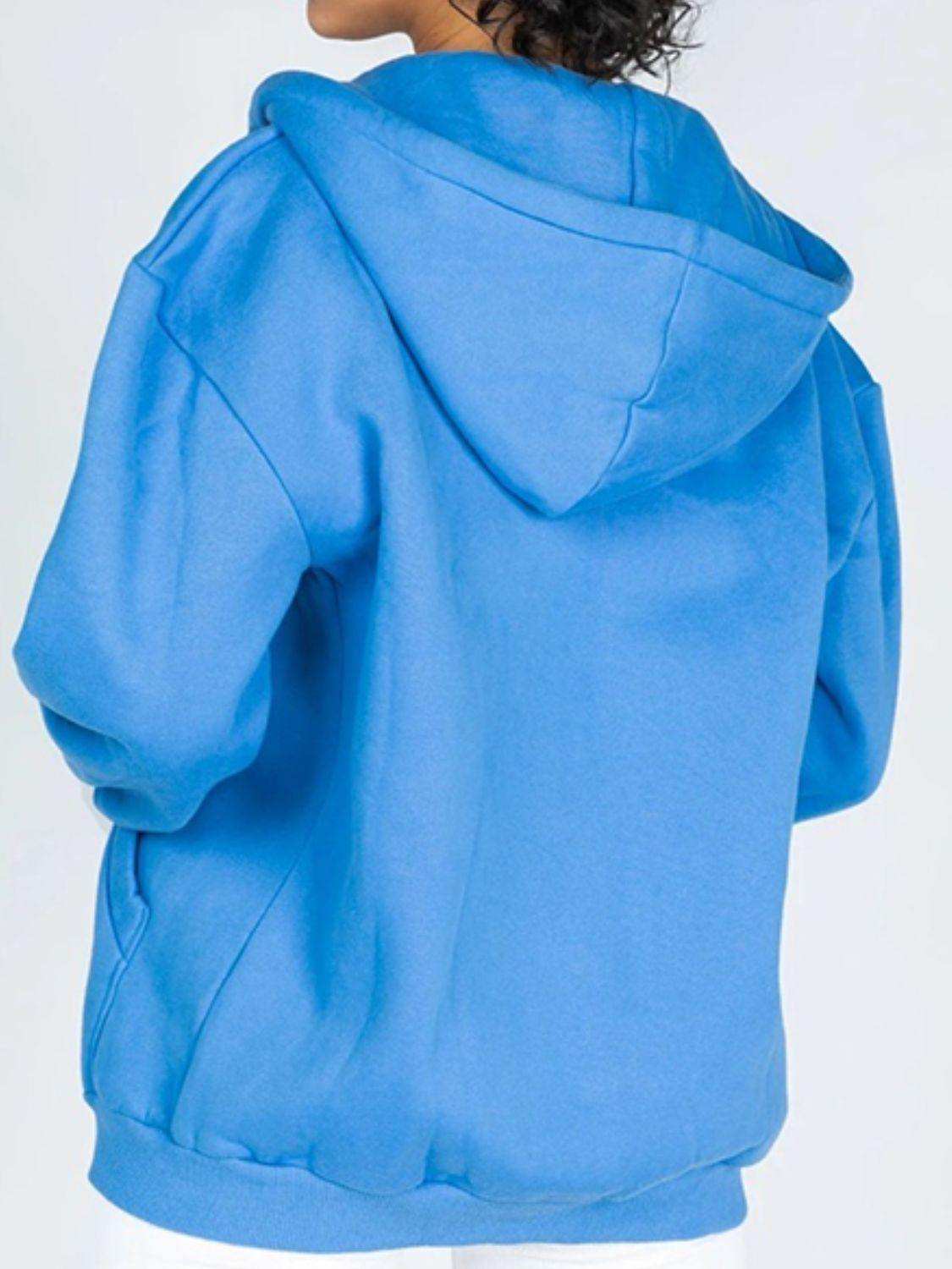 Zip-Up Drawstring Hoodie - Trendsi - Flyclothing LLC