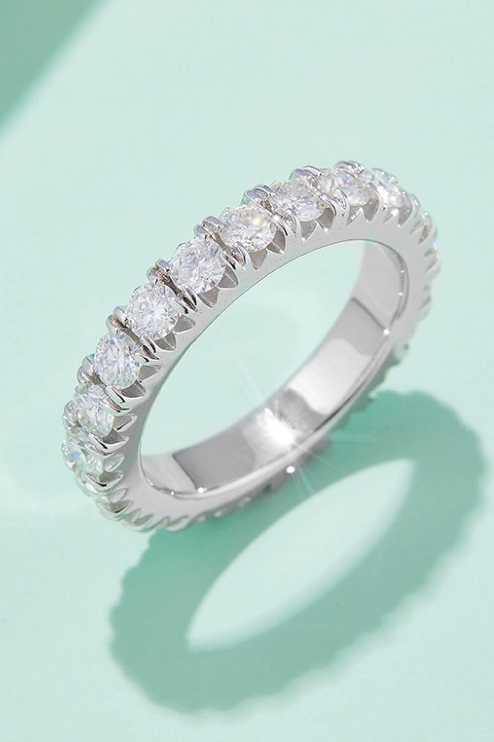 2.3 Carat Moissanite 925 Sterling Silver Eternity Ring - Trendsi