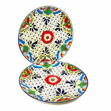 Dinner Plates 11.8in - Dots and Flowers, Set of Two - Encantada - Encantada