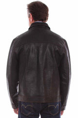 Scully Leather 100% Leather Vintage Black Mens Jacket - Flyclothing LLC