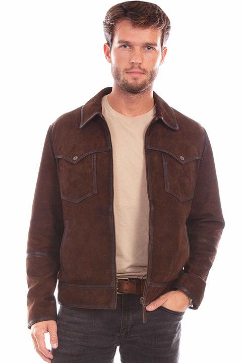 Scully Leather 100% Leather Brown Men's Jacket - Flyclothing LLC