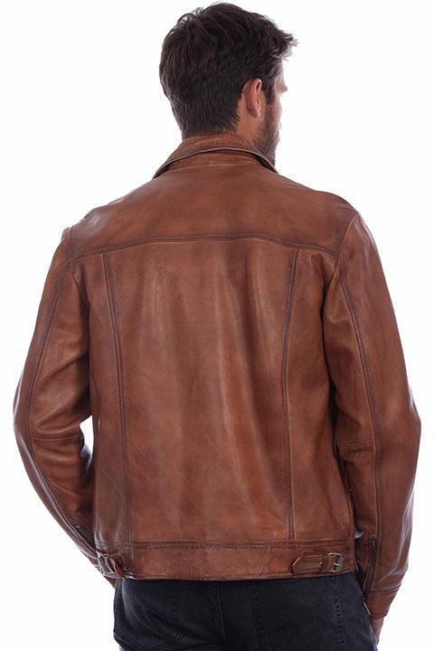 Scully Leather 100% Leather Cognac Soft Lamb Men's Jacket - Flyclothing LLC