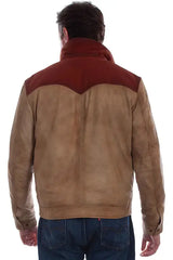 Scully Leather Leatherwear Mens Tan Men's Zip Front Jacket - Scully Leather - Flyclothing LLC