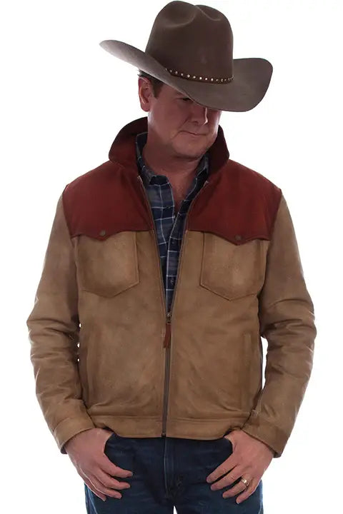 Scully Leather Leatherwear Mens Tan Men's Zip Front Jacket - Scully Leather - Flyclothing LLC