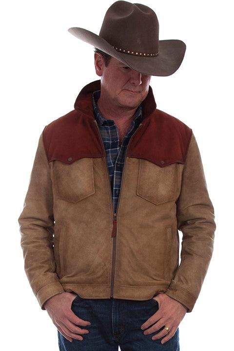 Scully Leather Leatherwear Mens Tan Men's Zip Front Jacket - Scully Leather - Flyclothing LLC