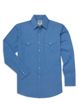 Men's Ely Cattleman Long Sleeve Geo Print Western Snap Shirt- Blue & White - Ely Cattleman - Flyclothing LLC