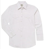 Men's Ely Cattleman Long Sleeve Geo Print Western Snap Shirt- Blue & White - Ely Cattleman