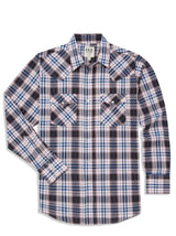 Men's Ely Cattleman Long Sleeve Textured Aztec Plaid Western Snap Shirt-Black & Hunter Green - Ely Cattleman - Flyclothing LLC