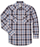 Men's Ely Cattleman Long Sleeve Textured Aztec Plaid Western Snap Shirt-Black & Hunter Green - Ely Cattleman