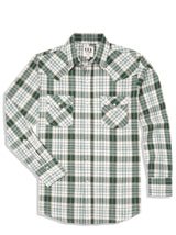 Men's Ely Cattleman Long Sleeve Textured Aztec Plaid Western Snap Shirt-Black & Hunter Green - Ely Cattleman - Flyclothing LLC