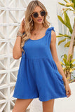 Tie Shoulder Scoop Neck Romper with Pockets - Trendsi - Flyclothing LLC