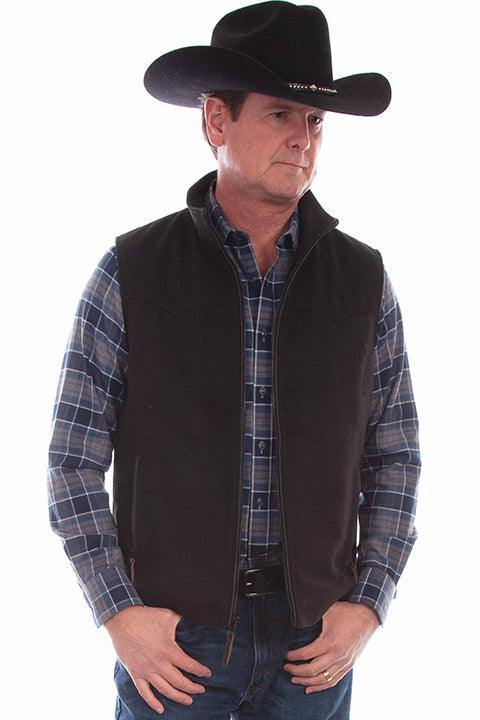 Scully Leather 100% Leather Black Lamb Men's Vest - Scully Leather